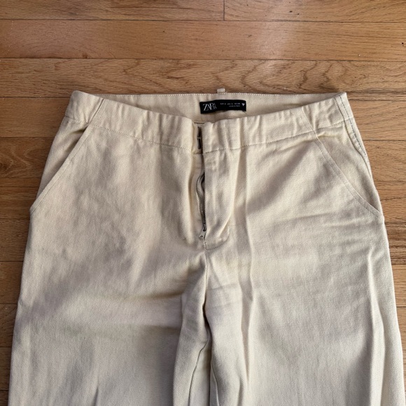 Zara Butter Yellow Cream Wide-Leg Pants - Picture 9 of 14